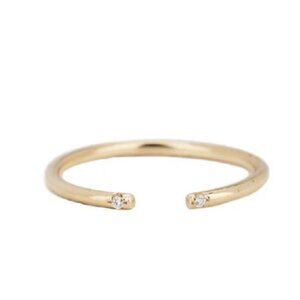 Jennie Kwon Design - 14k Gold 2 Diamond Cuff Ring